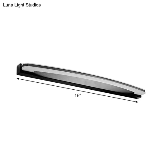 Lámpara de pared LED curva DecorBites™ para baño - Lámpara minimalista de metal negra con luz cálida/blanca