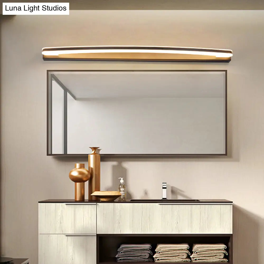 Lámpara de pared LED curva DecorBites™ para baño - Lámpara minimalista de metal negra con luz cálida/blanca