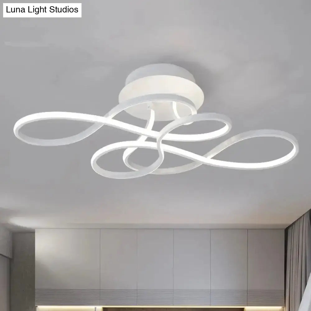 DecorBites™ DecorBites™ Curved Line Ceiling Mount Lamp Aluminum 21"/27.5" Wide LED Flush Light – Gold with Warm/White Light