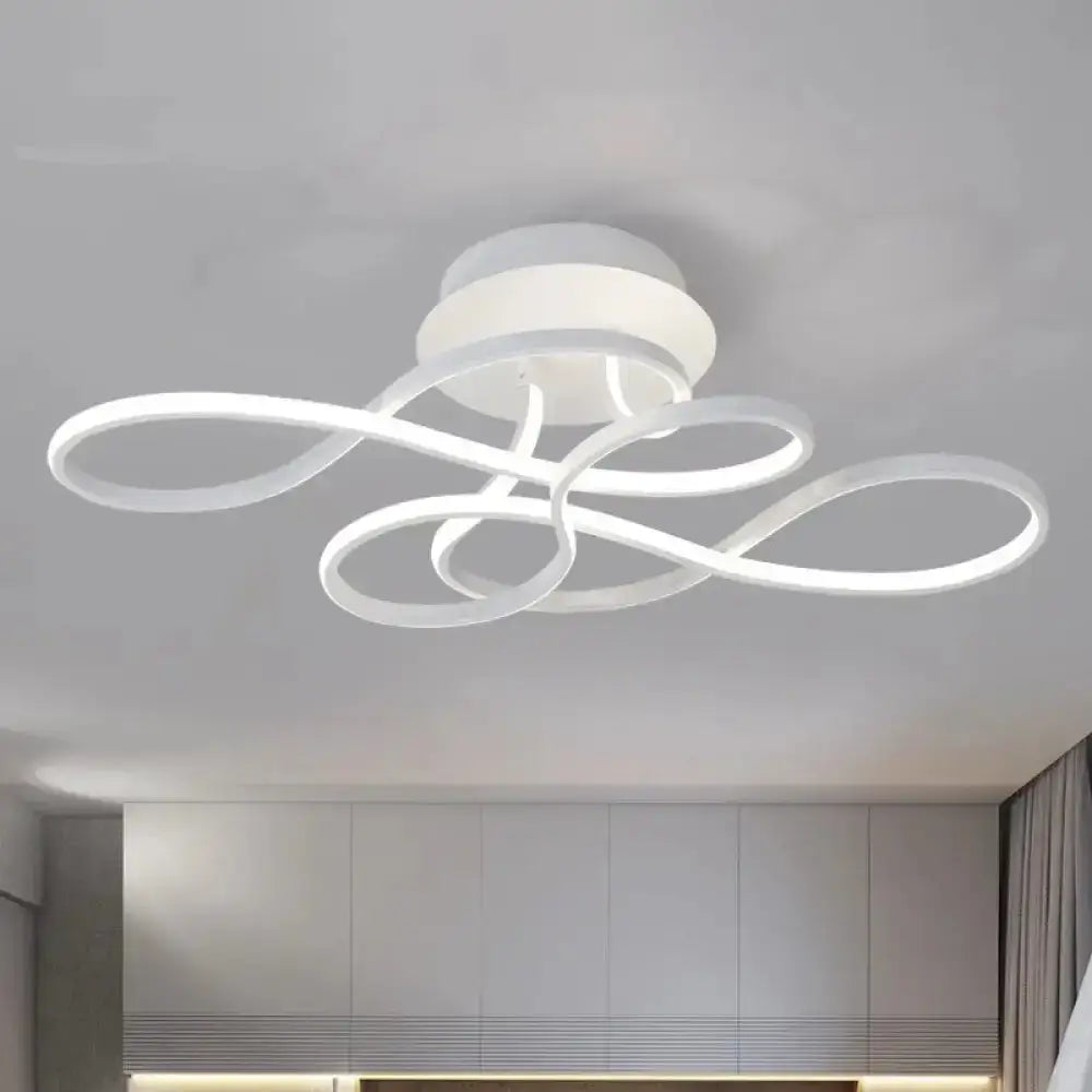 DecorBites™ DecorBites™ Curved Line Ceiling Mount Lamp Aluminum 21"/27.5" Wide LED Flush Light – Gold with Warm/White Light