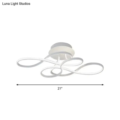 DecorBites™ DecorBites™ Curved Line Ceiling Mount Lamp Aluminum 21"/27.5" Wide LED Flush Light – Gold with Warm/White Light