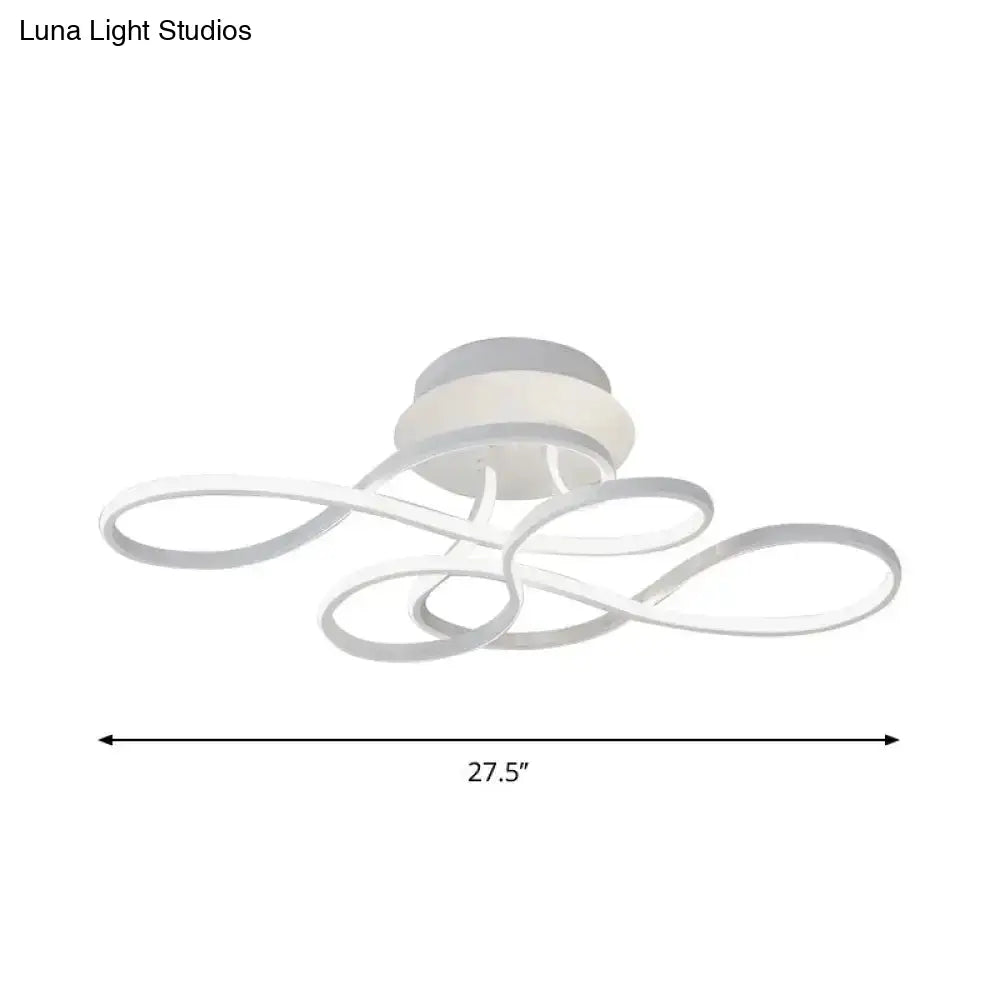 DecorBites™ DecorBites™ Curved Line Ceiling Mount Lamp Aluminum 21"/27.5" Wide LED Flush Light – Gold with Warm/White Light