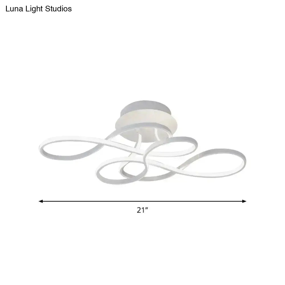 DecorBites™ DecorBites™ Curved Line Ceiling Mount Lamp Aluminum 21"/27.5" Wide LED Flush Light – Gold with Warm/White Light