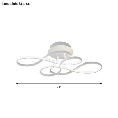 DecorBites™ DecorBites™ Curved Line Ceiling Mount Lamp Aluminum 21"/27.5" Wide LED Flush Light – Gold with Warm/White Light