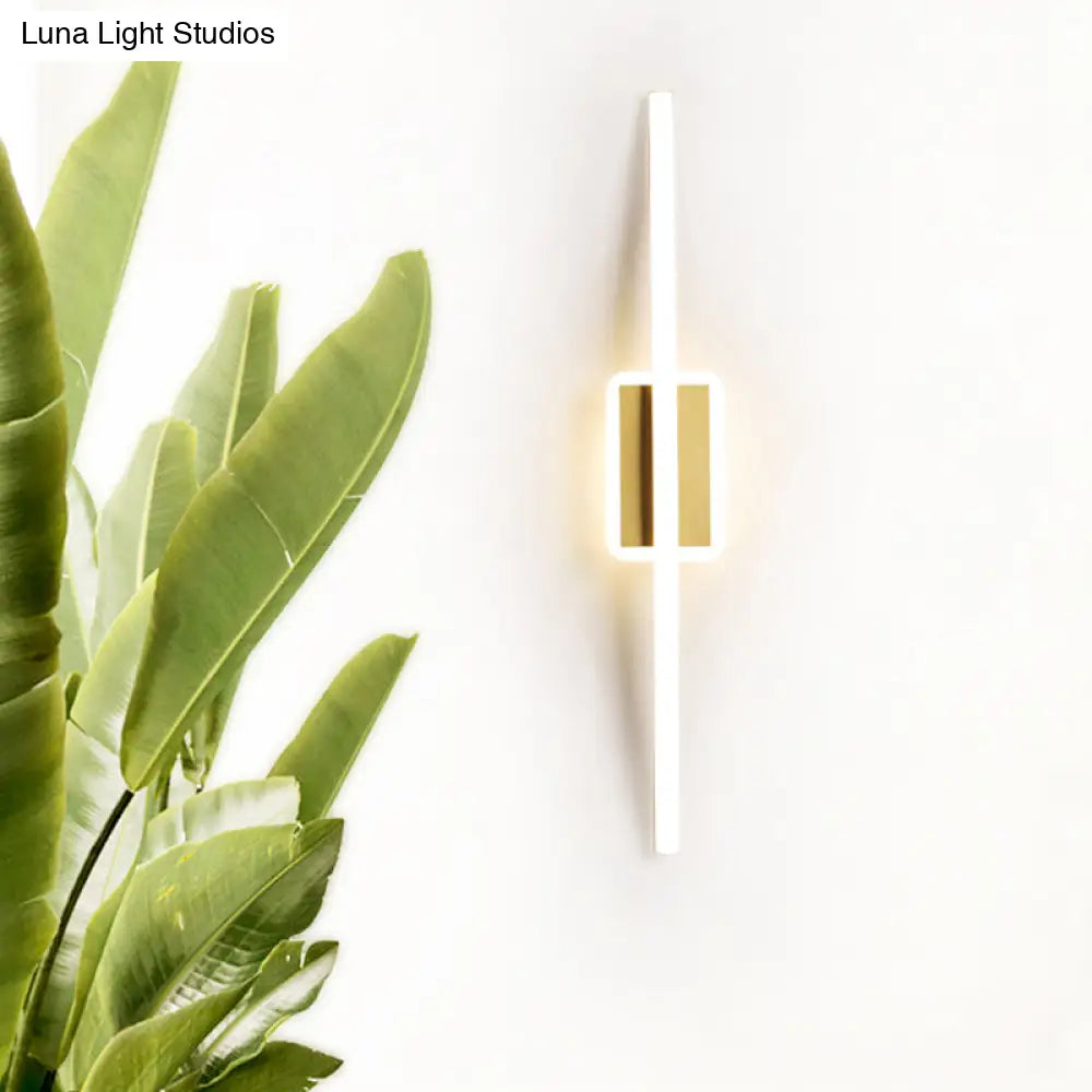 DecorBites™ Curved Linear Aluminum LED Wall Sconce in Simplicity Gold/Coffee - Ideal Dining Room Lighting