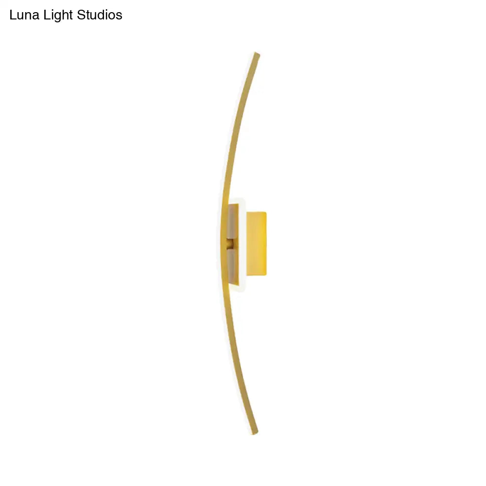 DecorBites™ Curved Linear Aluminum LED Wall Sconce in Simplicity Gold/Coffee - Ideal Dining Room Lighting