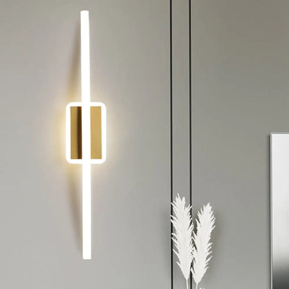 DecorBites™ Curved Linear Aluminum LED Wall Sconce in Simplicity Gold/Coffee - Ideal Dining Room Lighting