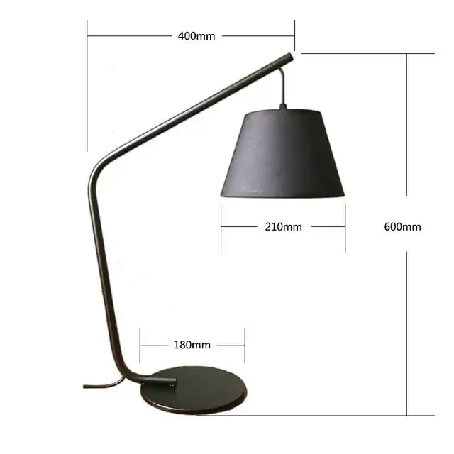 Modern black metal led floor lamp with sleek curved arm and conical shade for living room or bedroom lighting