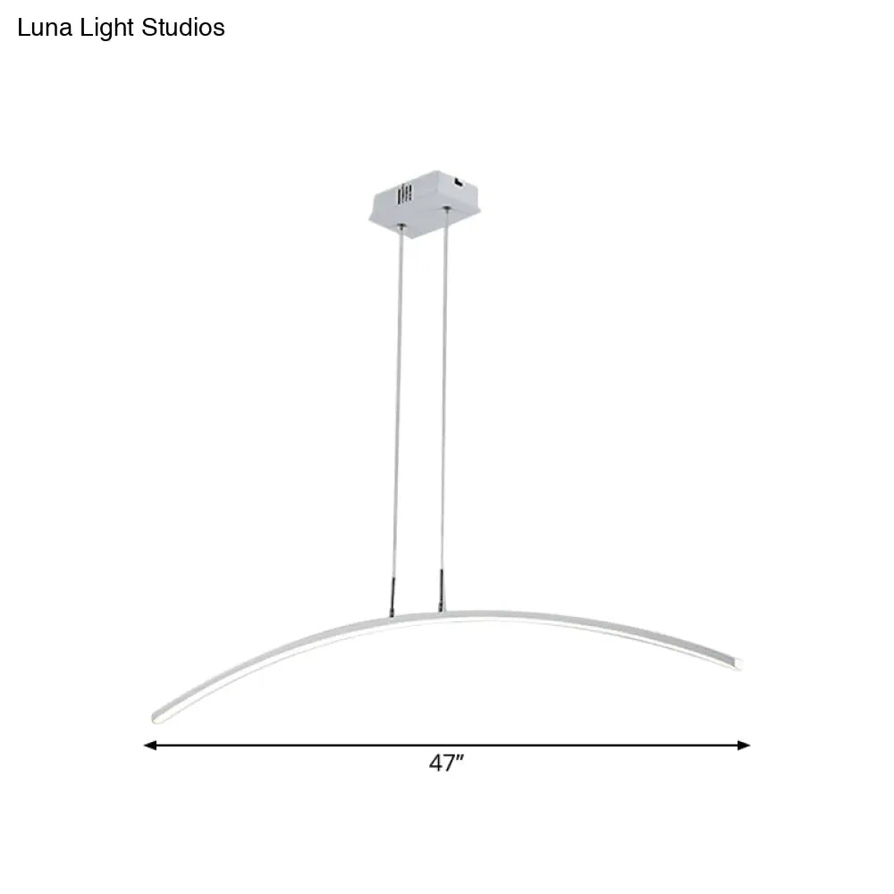 DecorBites™ Curved Metallic Black/White LED Island Lamp for Warm/White Lighting