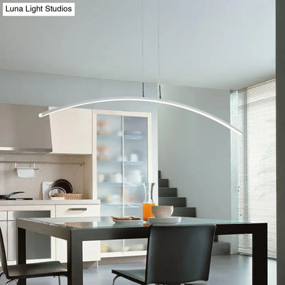 DecorBites™ Curved Metallic Black/White LED Island Lamp for Warm/White Lighting