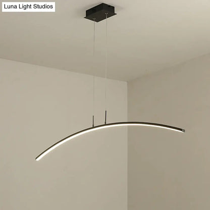 DecorBites™ Curved Metallic Black/White LED Island Lamp for Warm/White Lighting