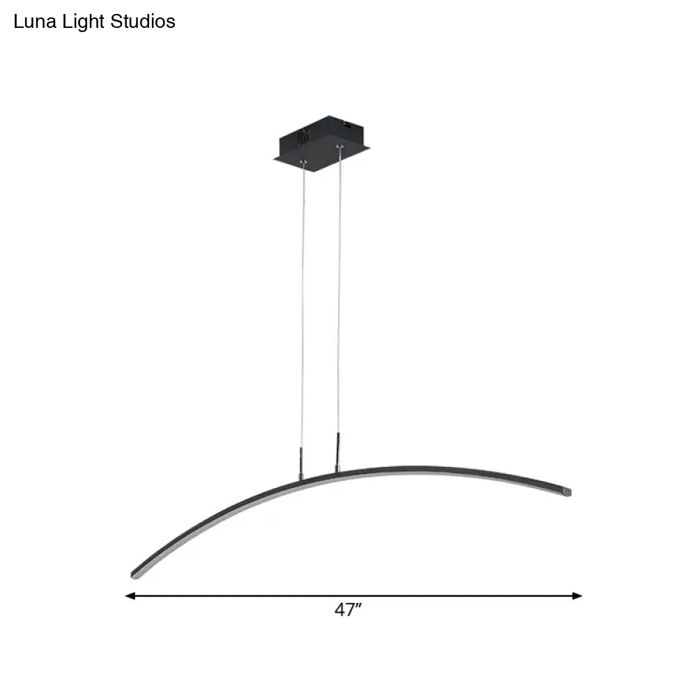 DecorBites™ Curved Metallic Black/White LED Island Lamp for Warm/White Lighting