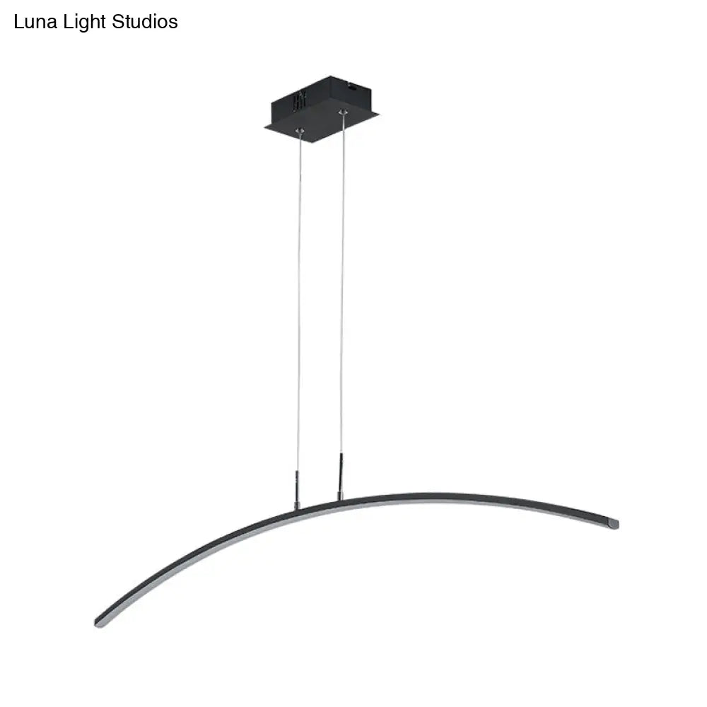 DecorBites™ Curved Metallic Black/White LED Island Lamp for Warm/White Lighting