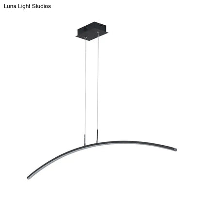 DecorBites™ Curved Metallic Black/White LED Island Lamp for Warm/White Lighting