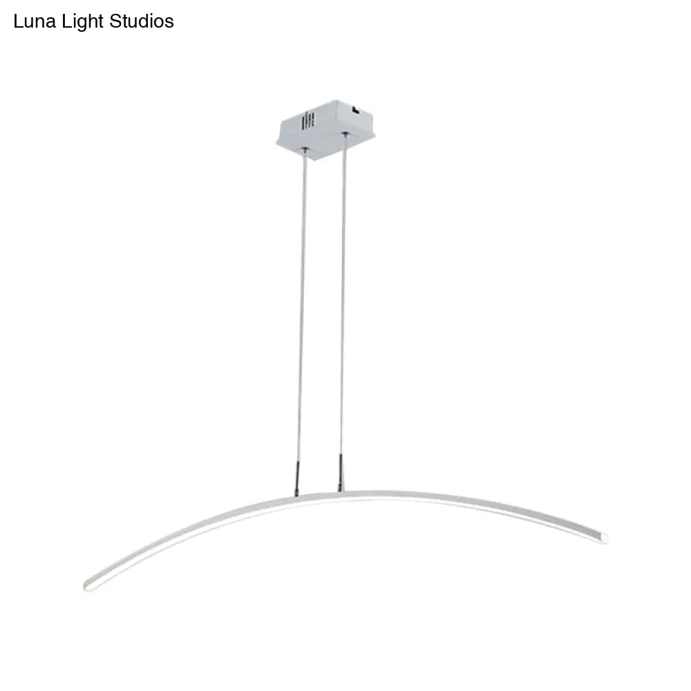 DecorBites™ Curved Metallic Black/White LED Island Lamp for Warm/White Lighting