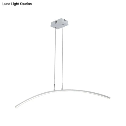 DecorBites™ Curved Metallic Black/White LED Island Lamp for Warm/White Lighting