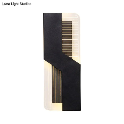 DecorBites™ Curved Nordic LED Metal Sconce Lamp: Black/White Wall Mount for Bedside in Warm/White Light