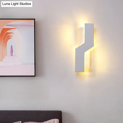 DecorBites™ Curved Nordic LED Metal Sconce Lamp: Black/White Wall Mount for Bedside in Warm/White Light