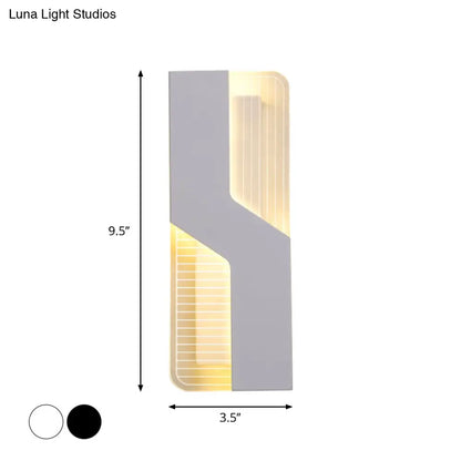 DecorBites™ Curved Nordic LED Metal Sconce Lamp: Black/White Wall Mount for Bedside in Warm/White Light