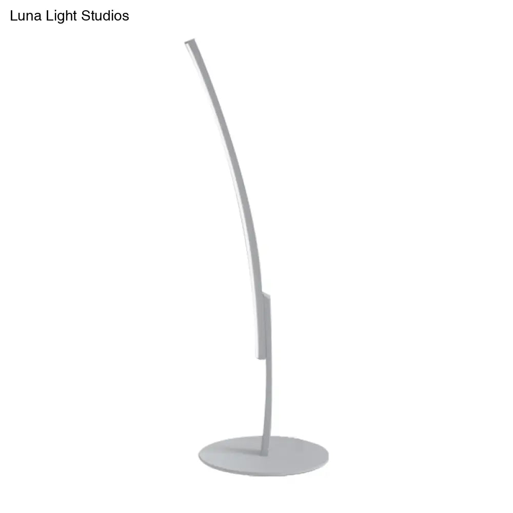 Curvy Acrylic Shade LED Desk Lamp - Modern White/Black Bedroom Task Lighting