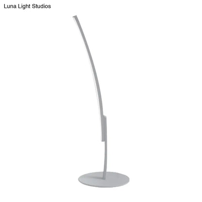 Curvy Acrylic Shade LED Desk Lamp - Modern White/Black Bedroom Task Lighting