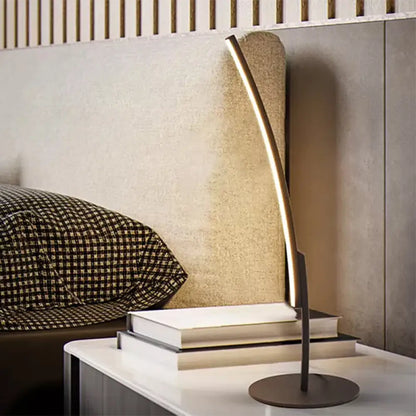 Curvy Acrylic Shade LED Desk Lamp - Modern White/Black Bedroom Task Lighting