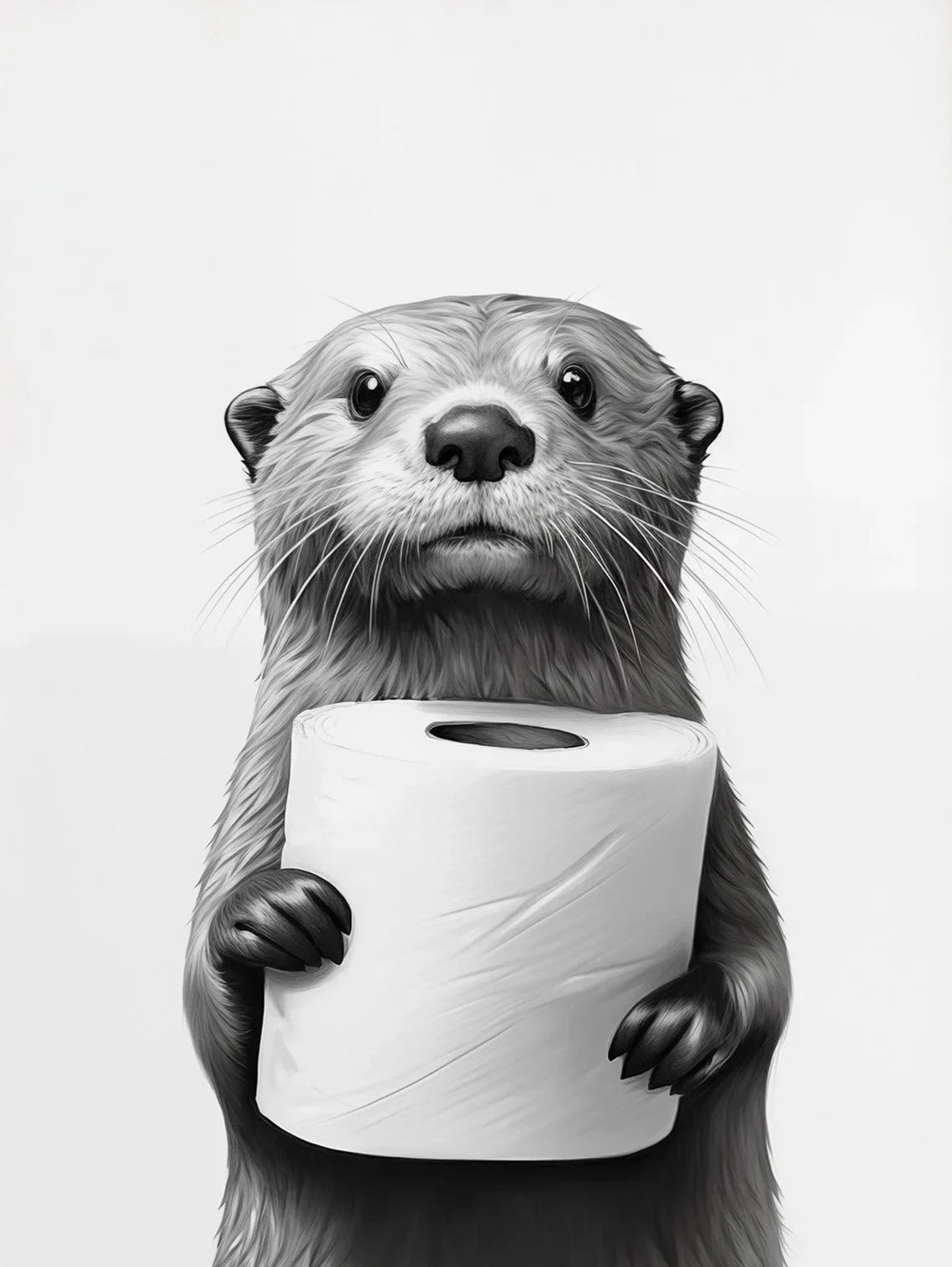 Cute Animals Canvas Wall Art for Bathroom - HX022-1 / 50x70cm No Frame