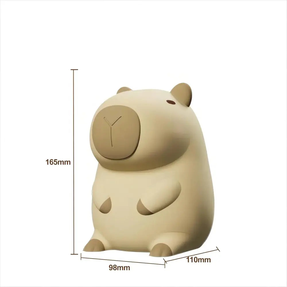 Beige capybara night light figurine with rounded ears and smooth matte finish for bedroom kids room decorbites capybara night