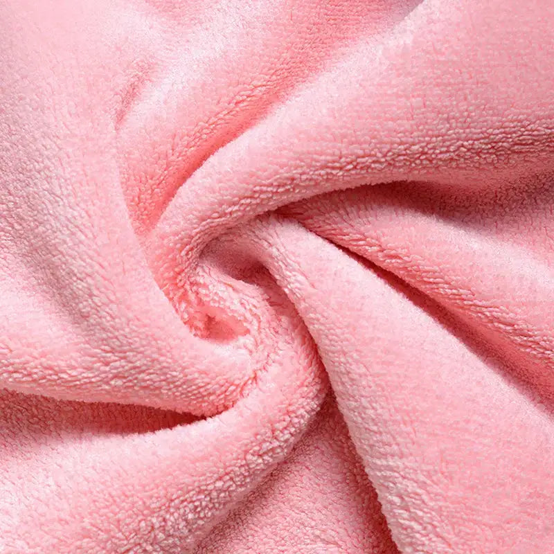 Soft pink plush hand towel with cozy textured surface from decorbites cartoon animal hand towel set for kitchen decor