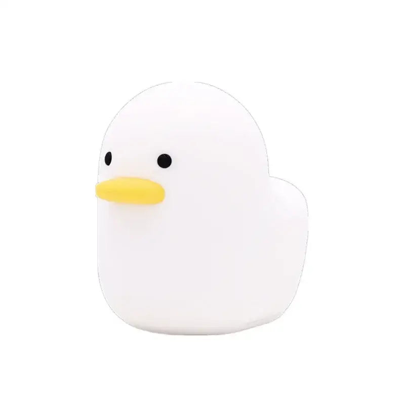 White plush cute dull duck night light with yellow beak and black eyes for bedroom decorbites cute dull bedside lamp