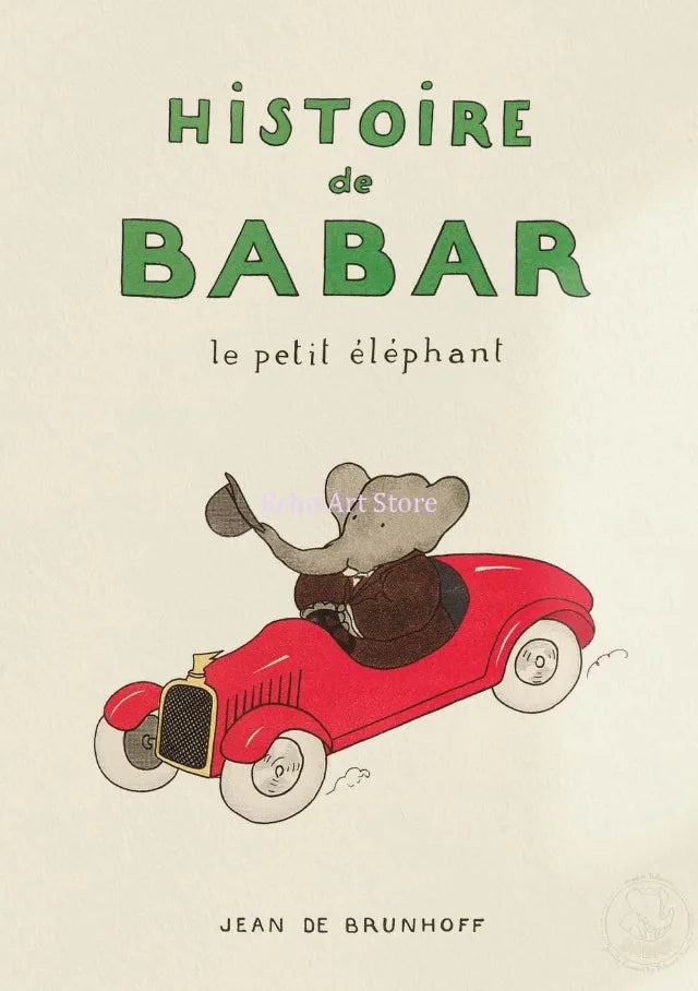 Cute Elephant Family Cartoon Poster for Kids Room - 40X50cm Unframed / 1 - Posters