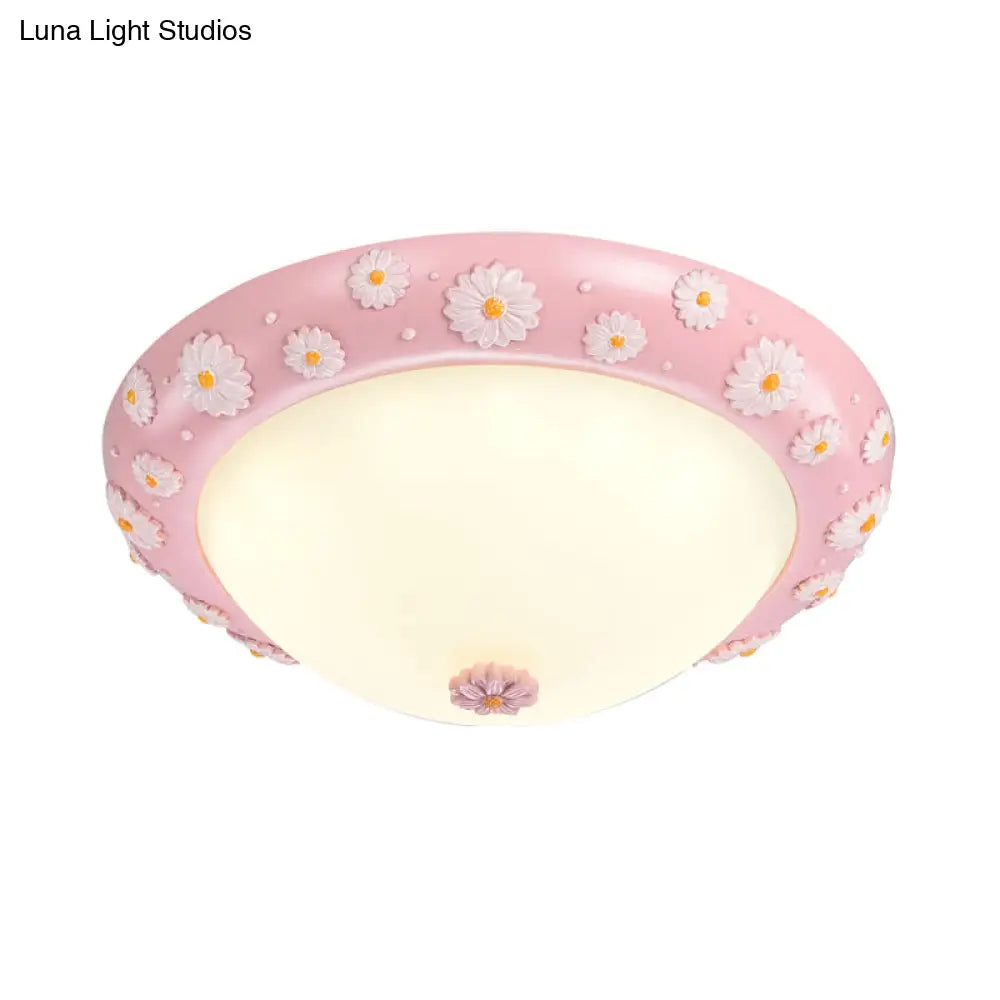 DecorBites™ DecorBites™ Cute LED Frosted Glass Bowl Ceiling Light for Child's Bedroom