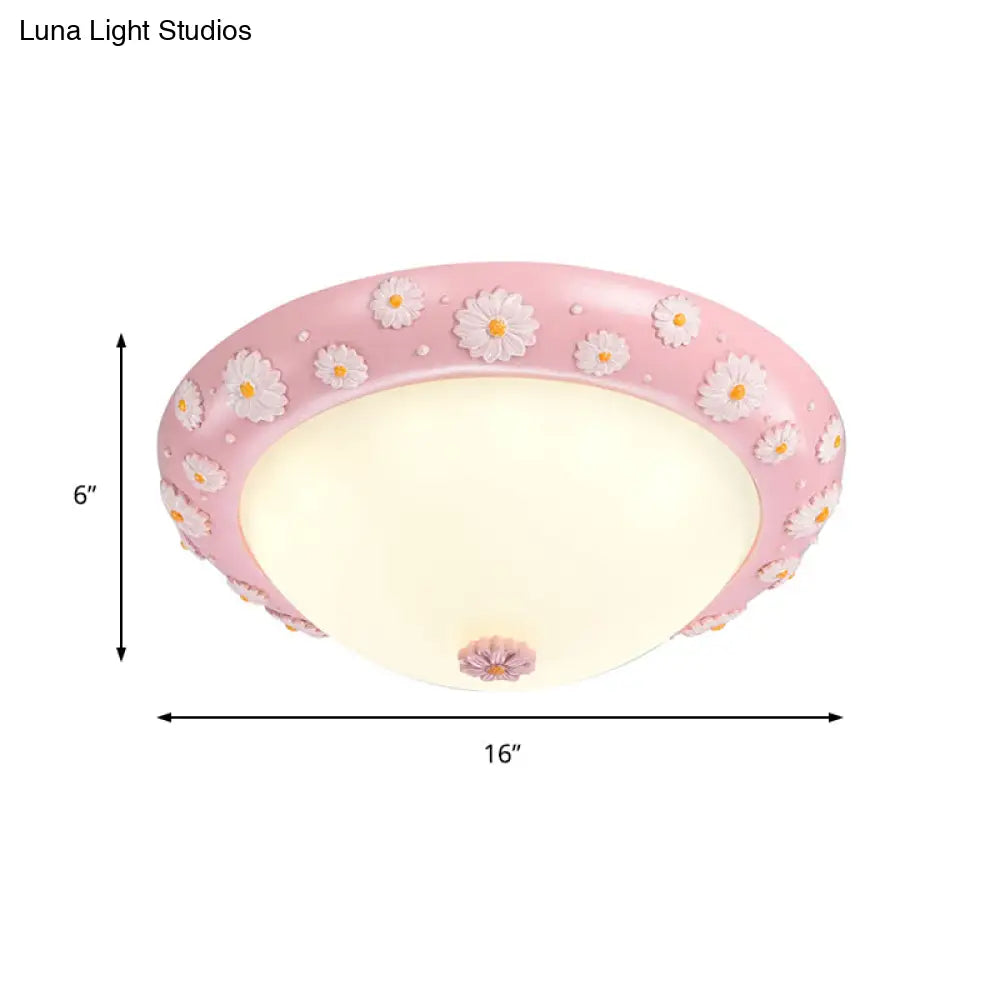 DecorBites™ DecorBites™ Cute LED Frosted Glass Bowl Ceiling Light for Child's Bedroom