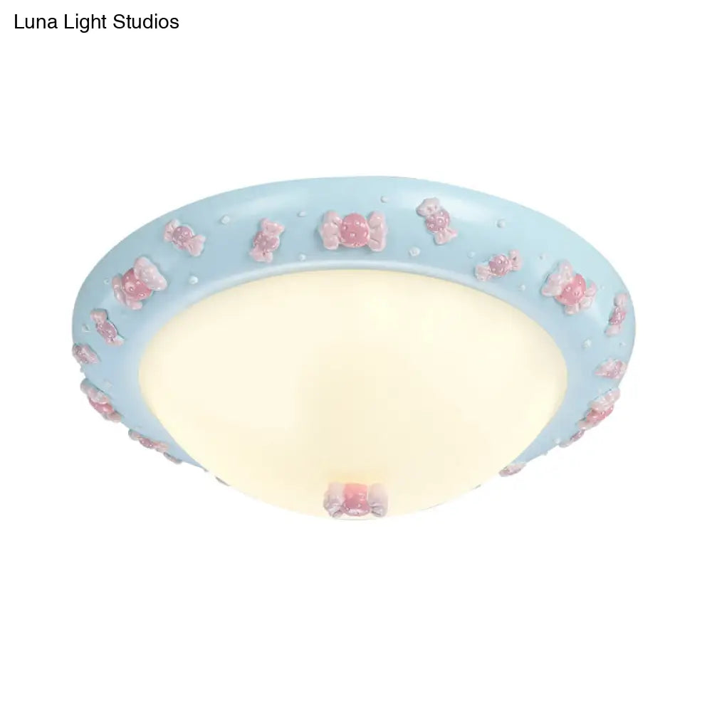 DecorBites™ DecorBites™ Cute LED Frosted Glass Bowl Ceiling Light for Child's Bedroom