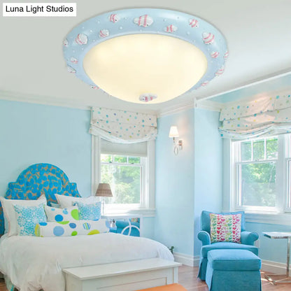 DecorBites™ DecorBites™ Cute LED Frosted Glass Bowl Ceiling Light for Child's Bedroom