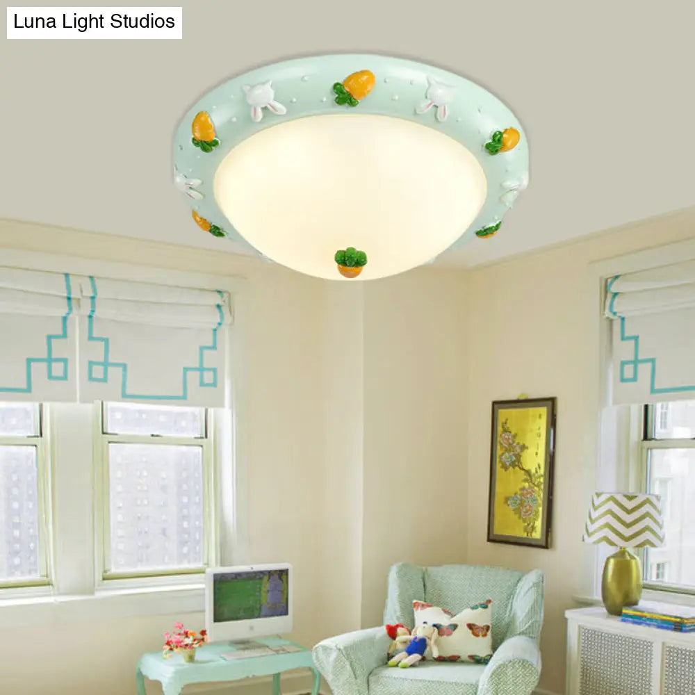 DecorBites™ DecorBites™ Cute LED Frosted Glass Bowl Ceiling Light for Child's Bedroom