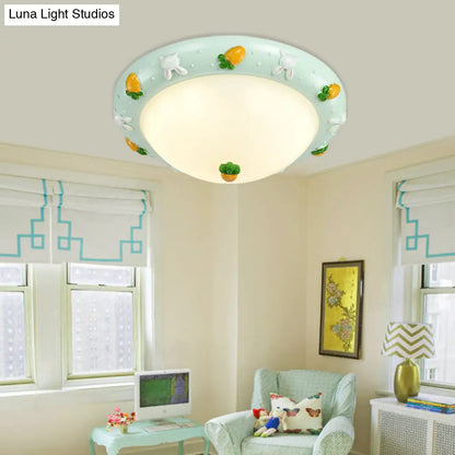 DecorBites™ DecorBites™ Cute LED Frosted Glass Bowl Ceiling Light for Child's Bedroom