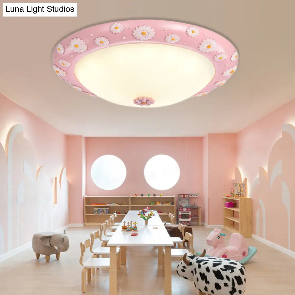 DecorBites™ DecorBites™ Cute LED Frosted Glass Bowl Ceiling Light for Child's Bedroom
