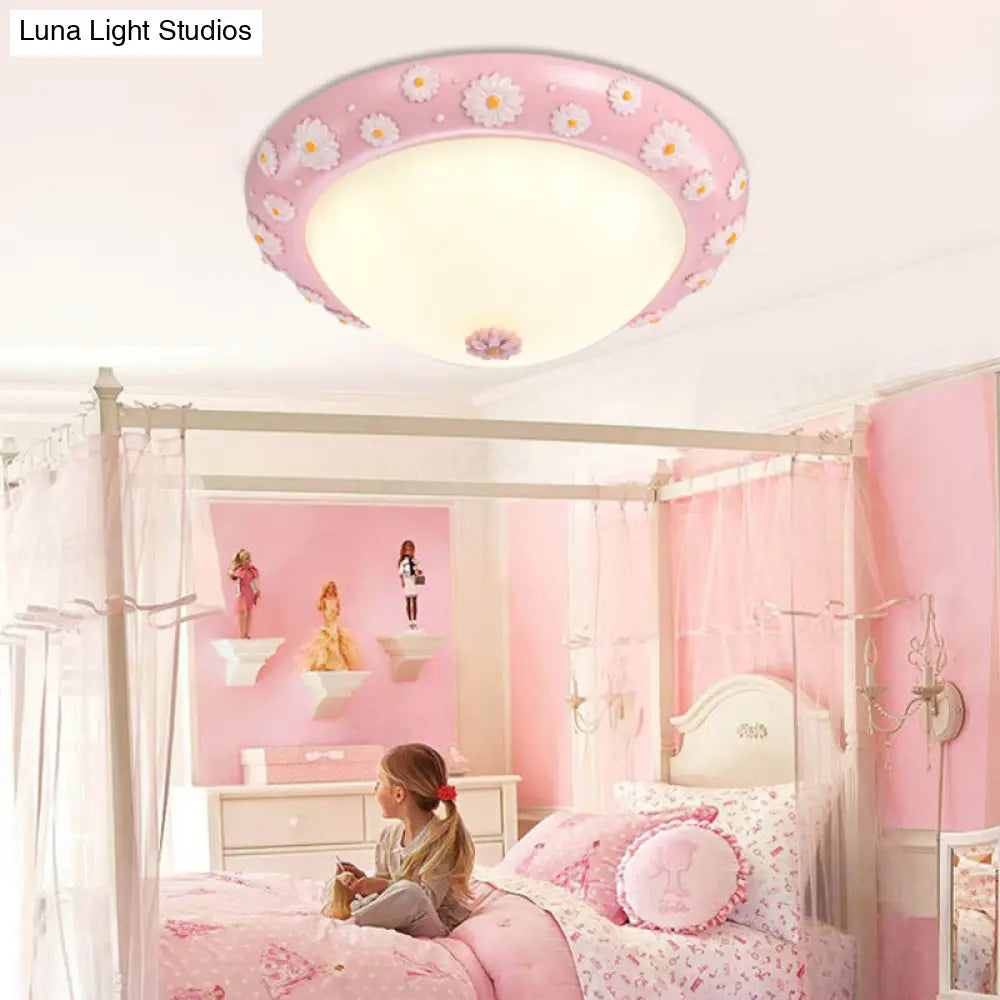 DecorBites™ DecorBites™ Cute LED Frosted Glass Bowl Ceiling Light for Child's Bedroom
