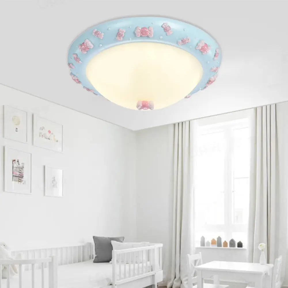 DecorBites™ DecorBites™ Cute LED Frosted Glass Bowl Ceiling Light for Child's Bedroom
