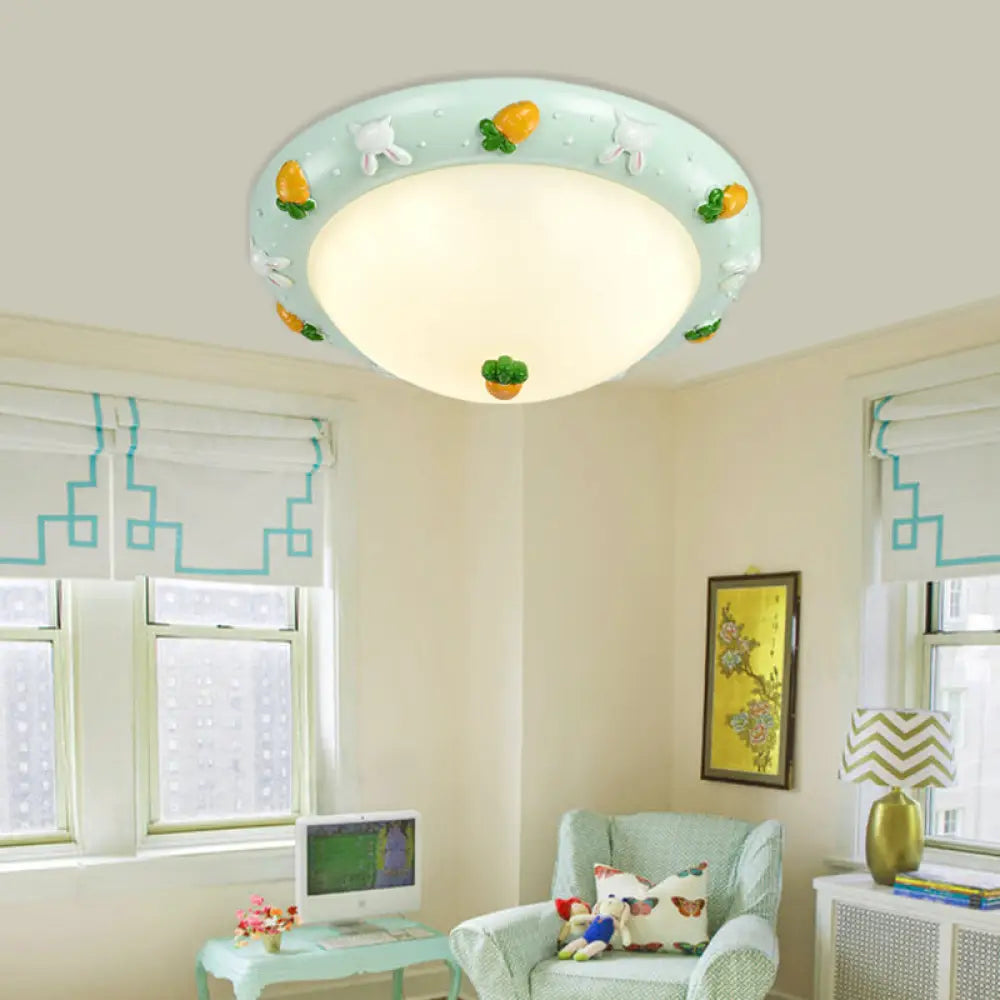 DecorBites™ DecorBites™ Cute LED Frosted Glass Bowl Ceiling Light for Child's Bedroom