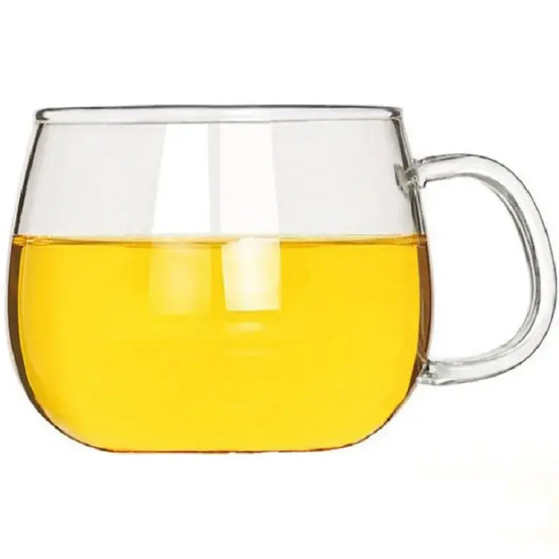 Clear glass mug filled with golden liquid from decorbites cute letter glass mug kitchen printed fruit and flower drinkware