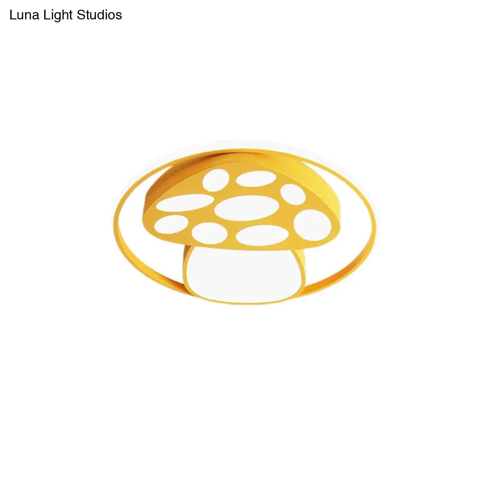 DecorBites™ DecorBites™ Cute Mushroom Flush Mount Ceiling Lamp for Kindergarten - Cartoon Acrylic and Metal Design