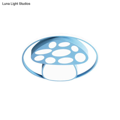 DecorBites™ DecorBites™ Cute Mushroom Flush Mount Ceiling Lamp for Kindergarten - Cartoon Acrylic and Metal Design
