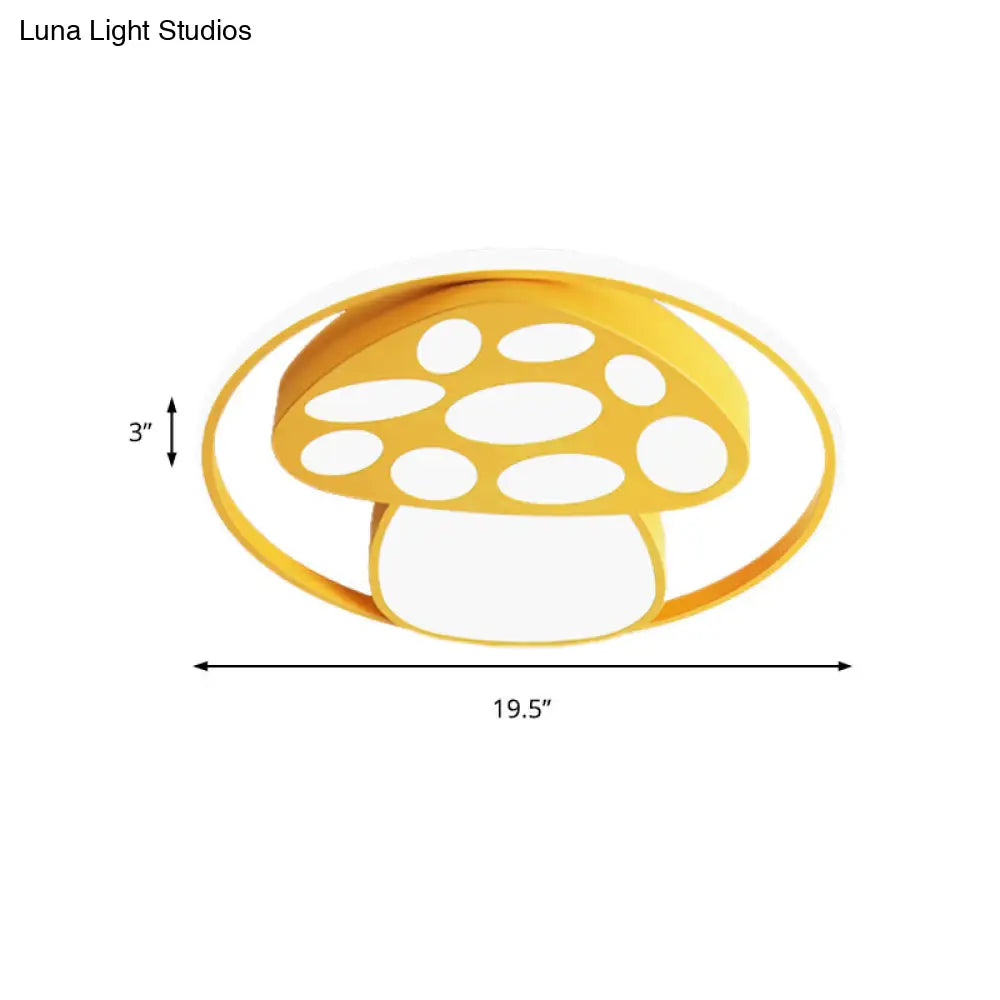 DecorBites™ DecorBites™ Cute Mushroom Flush Mount Ceiling Lamp for Kindergarten - Cartoon Acrylic and Metal Design