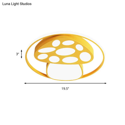 DecorBites™ DecorBites™ Cute Mushroom Flush Mount Ceiling Lamp for Kindergarten - Cartoon Acrylic and Metal Design
