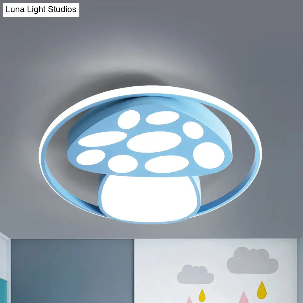 DecorBites™ DecorBites™ Cute Mushroom Flush Mount Ceiling Lamp for Kindergarten - Cartoon Acrylic and Metal Design