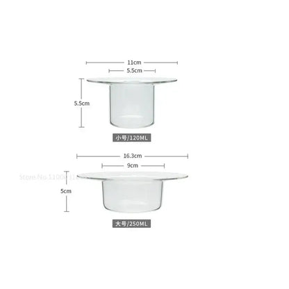 Clear glass dessert bowls in two sizes featuring straw hat design from decorbites cute straw for dining room use