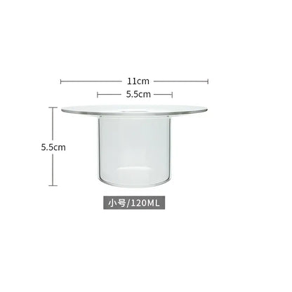 Clear glass bowl with wide flat top and cylindrical base for decorbites cute straw hat dining room dessert dish
