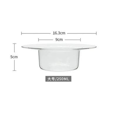 Clear glass bowl with wide flat rim and curved base from decorbites cute straw hat glass bowl dining room dessert dish